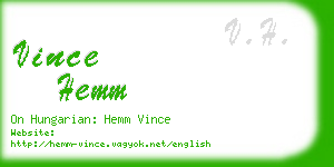 vince hemm business card